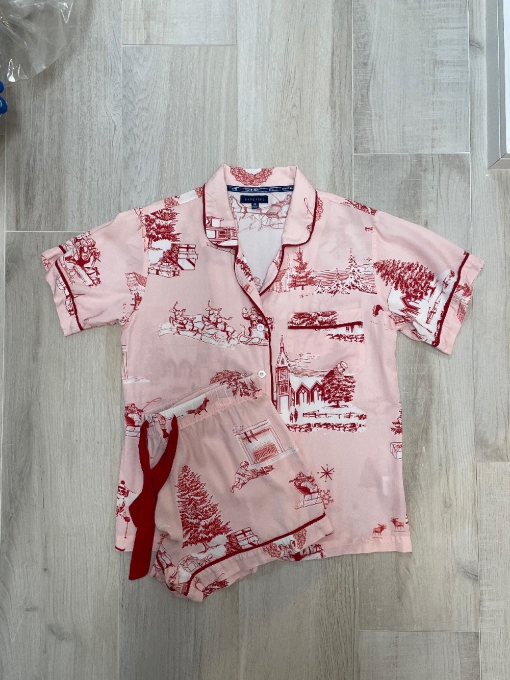 Katie Kime Holiday toile pajamas shorts set - Red pjs
